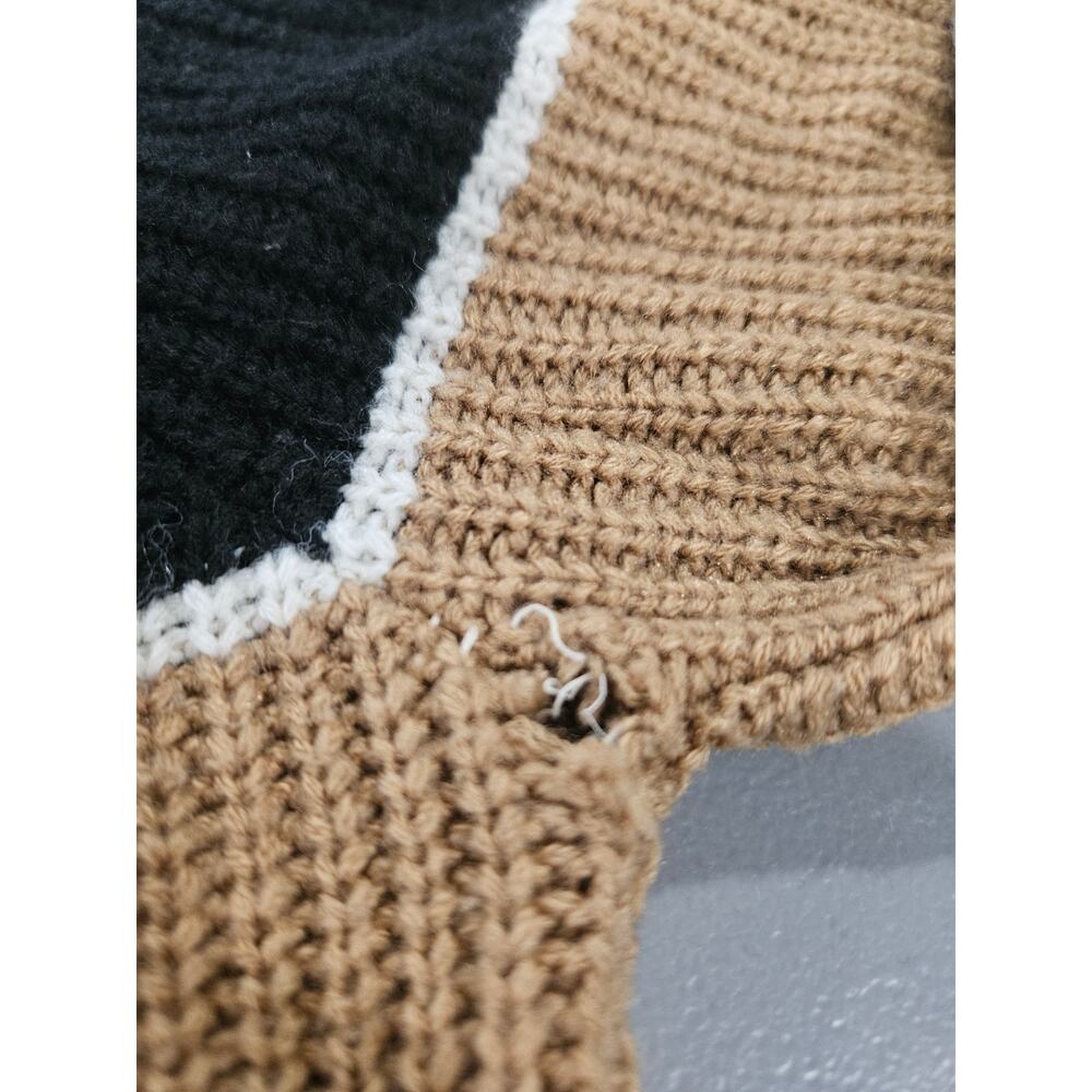 Vintage Highland Sweater Mens XL USA Striped Colorblock 90s Acrylic - Picture 3 of 6